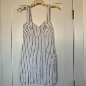 White and black striped dress